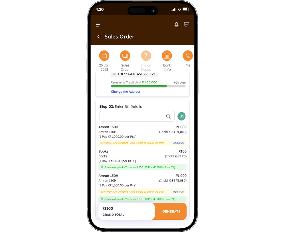 Effortless field sales mobile app with GPS check-in and Tally sync